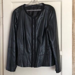 Anne Klein fine leather jacket. Never worn. Black